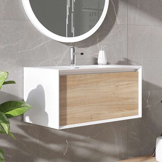 Harbour Scene 750mm Wall Mounted Vanity, Wall Hung Vanity Units 750mm